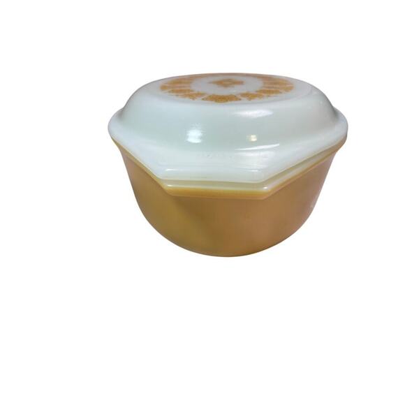 VTG 70s Pyrex Butterfly Gold 1.5 quart Oval Casserole Baking Dish with Lid - Picture 10 of 13